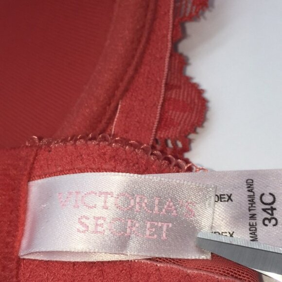 Victoria’s Secret Red Floral Lace Bra Size 34C - Picture 13 of 13
